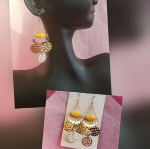 Elegant Gold and Silver Dangle Earrings